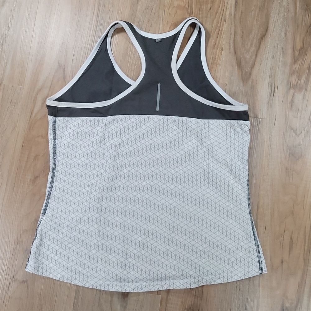 🔺️ Nike White & Gray Dri-Fit Racerback Tanktop Large - Picture 2 of 11